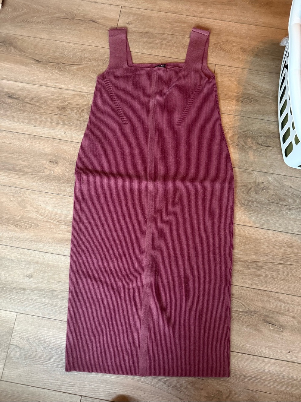 Torrid Sleeveless Ribbed Midi Dress in Burgundy